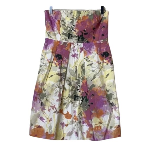 J. Crew Factory Dresses & Skirts - J. Crew Factory Watercolor Floral Strapless Midi Dress Sz. 8